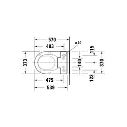 Duravit ME by Starck Wand-WC für Dusch-WC-Sitz 570x370x360mm Weiß Hochglanz, 4,5l, ... DURAVIT-2579592000 4063382124791 (Abb. 1)