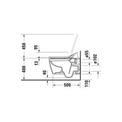 Duravit ME by Starck Wand-WC für Dusch-WC-Sitz 570x370x360mm Weiß Hochglanz, 4,5l, ... DURAVIT-2579592000 4063382124791 (Abb. 1)