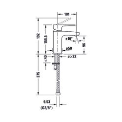 Duravit B.1 Einhebel-Waschtischmischer S, Chrom, 5,5l/min, Hebelgriff, Höhe 155, ... DURAVIT-B11010002010 7612158494131 (Abb. 1)