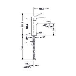 Duravit B.1 Einhebel-Waschtischmischer M, Chrom, 5l/min, Hebelgriff, Ausladung 13... DURAVIT-B11020002010 7612158494179 (Abb. 1)