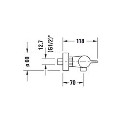 Duravit B.1 Brausethermostat Aufputz, Chrom HG, Thermostatk. Ausladung 70 mm, S-A... DURAVIT-B14220000010 7612158494230 (Abb. 1)