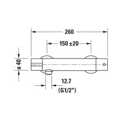 Duravit B.1 Brausethermostat Aufputz, Chrom HG, Thermostatk. Ausladung 70 mm, S-A... DURAVIT-B14220000010 7612158494230 (Abb. 1)