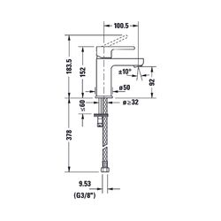Duravit B.2 Einhebel-Waschtischmischer S, Chrom, 5,5l/min, Hebelgriff, Ausladung ... DURAVIT-B21010002010 7612158494292 (Abb. 1)