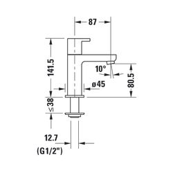 Duravit B.2 Standventil Chrom, 5,5l/min, 87mm Ausladung, 142mm Höhe, Strahlformer... DURAVIT-B21080002010 7612158509170 (Abb. 1)