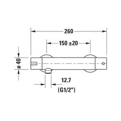 Duravit Brausethermostat B.2 Aufputz, Chrom HG, Thermostatk. Ausladung 70 mm, S-A... DURAVIT-B24220000010 7612158494391 (Abb. 1)