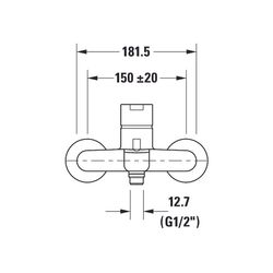 Duravit B.2 Einhebel-Wannenmischer Aufputz, Chrom, 19l/min, S-Anschlüsse 1/2" Sti... DURAVIT-B25230000010 7612158494407 (Abb. 1)