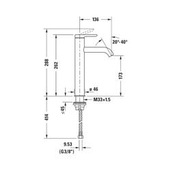 Duravit C.1 Einhebel-Waschtischmischer L, Chrom, 5l/min, Hebelgriff, Ausladung 13... DURAVIT-C11030002010 7612158491345 (Abb. 1)
