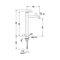 Duravit C.1 Einhebel-Waschtischmischer XL, Chrom, 5l/min, Hebelgriff, Ausladung 1... DURAVIT-C11040002010 7612158491406 (Abb. 1)