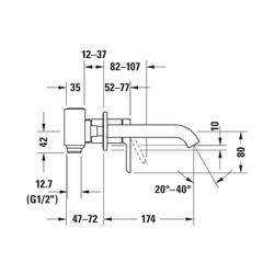 Duravit C.1 Einhebel-Waschtischmischer, Chrom, 5l/min, Hebelgriff, Ausladung 174m... DURAVIT-C11070003010 7612158491659 (Abb. 1)