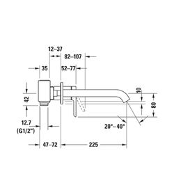 Duravit C.1 Einhebel-Waschtischmischer, Chrom, 5l/min, Hebelgriff, Ausladung 225m... DURAVIT-C11070004010 7612158491918 (Abb. 1)