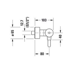 Duravit C.1 Einhebel-Brausemischer Aufputz, Chrom, Anschlussart S-Anschlüsse, 1/2... DURAVIT-C14230000010 7612158492090 (Abb. 1)