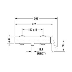 Duravit C.1 Einhebel-Brausemischer Aufputz, Chrom, Anschlussart S-Anschlüsse, 1/2... DURAVIT-C14230000010 7612158492090 (Abb. 1)