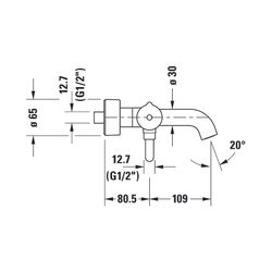 Duravit C.1 Einhebel-Wannenmischer Aufputz, Mattschwarz, AP, Ausladung 189mm, Chr... DURAVIT-C15230000010 7612158492113 (Abb. 1)