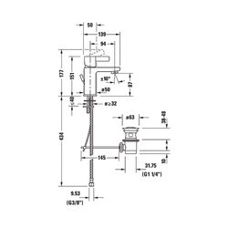 Duravit D-Neo Einhebel-Waschtischmischer S, Chrom, 5l/min, Hebelgriff, mit Garnit... DURAVIT-DE1010001010 8000177304996 (Abb. 1)