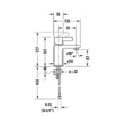 Duravit D-Neo Einhebel-Waschtischmischer S, Chrom, 5l/min, Hebelgriff, Ausladung ... DURAVIT-DE1010002010 8000177304989 (Abb. 1)