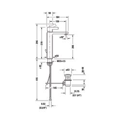 Duravit D-Neo Einhebel-Waschtischmischer L, Chrom, 5l/min, Hebelgriff, mit Garnit... DURAVIT-DE1030001010 8000177305030 (Abb. 1)