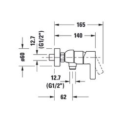 Duravit D-Neo Einhebel-Brausemischer Aufputz, Chrom, 18,5l/min, S-Anschlüsse, 1/2... DURAVIT-DE4230000010 8000177305054 (Abb. 1)