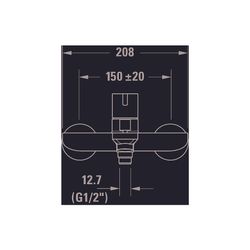 Duravit D-Neo Einhebel-Wannenmischer Aufputz, Chrom, 20,9l/min, S-Anschlüsse, 1/2... DURAVIT-DE5230000010 8000177305078 (Abb. 1)