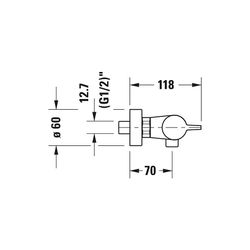 Duravit B.1 Brausethermostat Aufputz, Chrom HG, Thermostatk. Ausladung 70 mm, S-A... DURAVIT-B14220000010 7612158494230 (Abb. 1)