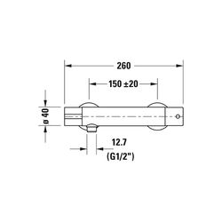 Duravit B.1 Brausethermostat Aufputz, Chrom HG, Thermostatk. Ausladung 70 mm, S-A... DURAVIT-B14220000010 7612158494230 (Abb. 1)