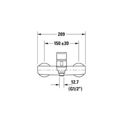 Duravit B.1 Einhebel-Wannenmischer Aufputz, Chrom, 20,5l/min, S-Anschlüsse 1/2" S... DURAVIT-B15230000010 7612158494247 (Abb. 1)