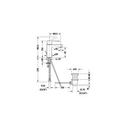 Duravit B.2 Einhebel-Waschtischmischer S, Chrom, 5,5l/min, Hebelgriff, mit Garnit... DURAVIT-B21010001010 7612158494315 (Abb. 1)