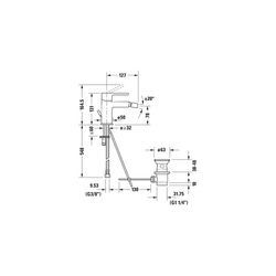 Duravit B.2 Einhebel-Bidetmischer, Chrom HG, Standmontage, Ausladung 127mm, Chrom... DURAVIT-B22400001010 7612158494377 (Abb. 1)