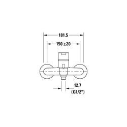 Duravit B.2 Einhebel-Wannenmischer Aufputz, Chrom, 19l/min, S-Anschlüsse 1/2" Sti... DURAVIT-B25230000010 7612158494407 (Abb. 1)
