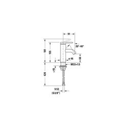 Duravit C.1 Einhebel-Waschtischmischer S, Chrom, 5l/min, Hebelgriff, Ausladung 91... DURAVIT-C11010002010 7612158491017 (Abb. 1)