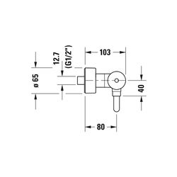 Duravit C.1 Einhebel-Brausemischer Aufputz, Chrom, Anschlussart S-Anschlüsse, 1/2... DURAVIT-C14230000010 7612158492090 (Abb. 1)