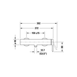 Duravit C.1 Einhebel-Brausemischer Aufputz, Chrom, Anschlussart S-Anschlüsse, 1/2... DURAVIT-C14230000010 7612158492090 (Abb. 1)