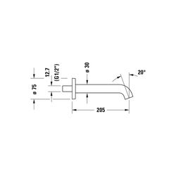 Duravit C.1 Wanneneinlauf Wandmontage, Chrom Hochglanz, Rosette rund, Ausladung 2... DURAVIT-C15240010010 7612158494841 (Abb. 1)