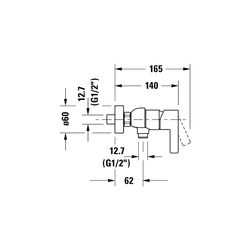 Duravit D-Neo Einhebel-Brausemischer Aufputz, Chrom, 18,5l/min, S-Anschlüsse, 1/2... DURAVIT-DE4230000010 8000177305054 (Abb. 1)