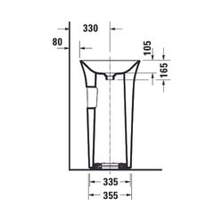 Duravit White Tulip Freistehender Waschtisch 500x500x900mm, bodenstehend, Ablauf hi... DURAVIT-2702500070 4053424913452 (Abb. 1)