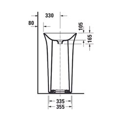 Duravit White Tulip Freistehender Waschtisch 500x500x900mm, bodenstehend, Ablauf un... DURAVIT-2703500070 4063382015426 (Abb. 1)