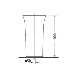 Duravit White Tulip Freistehender Waschtisch 500x500x900mm, bodenstehend, Ablauf un... DURAVIT-2703500070 4063382015426 (Abb. 1)