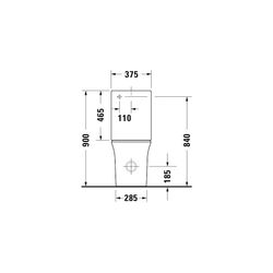 Duravit White Tulip Stand WC für Kombination 650x360x420mm, Weiß Hochglanz, Wonder... DURAVIT-21970900001 4053424894850 (Abb. 1)