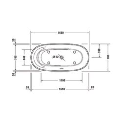 Duravit Cape Cod Badewanne 495x780x1650mm, Mattweiß, Oval, Freistehend, 2 Rück... DURAVIT-700459000000000 4063382014283 (Abb. 1)