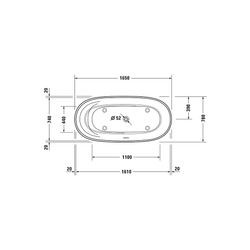 Duravit Cape Cod Badewanne 495x780x1650mm, Mattweiß, Oval, Freistehend, 2 Rück... DURAVIT-700459000000000 4063382014283 (Abb. 1)