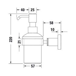 Duravit D-Code Seifenspender 145x69x220mm, Chrom/Mattweiß, Glas/Messing, Schraubbef... DURAVIT-0099161000 4021534576591 (Abb. 1)