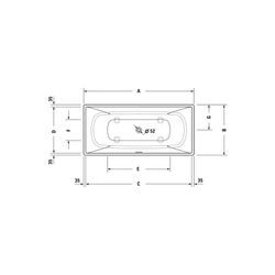 Duravit DuraSquare Badewanne 485x850x1850mm, 250l, Mattweiß, Rechteckig, Freis... DURAVIT-700430000000000 4053424179940 (Abb. 1)