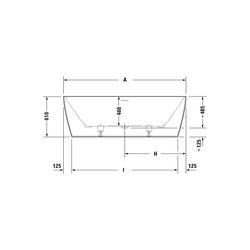 Duravit DuraSquare Badewanne 485x850x1850mm, 250l, Mattweiß, Rechteckig, Freis... DURAVIT-700430000000000 4053424179940 (Abb. 1)