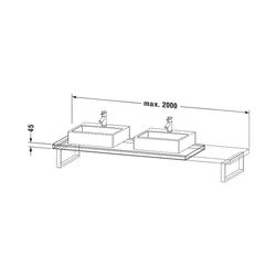 Duravit DuraStyle Konsole variabel 550x800-2000x45mm, wandhäng., Natur Eiche Matt,... DURAVIT-DS102C03030 4063382154835 (Abb. 1)