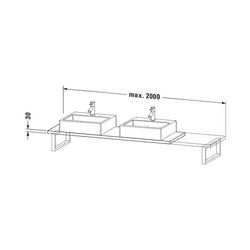 Duravit L-Cube Konsole variabel 480x800-2000x30mm, Compact Eiche Mattschwarz, ohne... DURAVIT-LC105C01616 4063382091802 (Abb. 1)