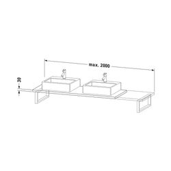 Duravit L-Cube Konsole variabel 550x800-2000x30mm wandhäng., Nusb.dunkel Matt, ohn... DURAVIT-LC107C02121 4053424981451 (Abb. 1)