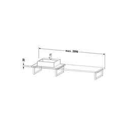 Duravit DuraStyle Konsole variabel 550x800-2000x30mm, wandhäng., Betongrau Matt, o... DURAVIT-DS106C00707 4053424920733 (Abb. 1)
