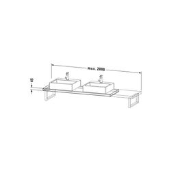 Duravit L-Cube Konsole variabel 480x800-2000x45mm, Compact Eiche Mattschwarz, ohne... DURAVIT-LC101C01616 4063382091765 (Abb. 1)