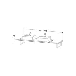 Duravit L-Cube Konsole variabel 550x800-2000x45mm, 1 Ausschnitt/Waschplatz, Eiche ... DURAVIT-LC102C05555 4067116356410 (Abb. 1)