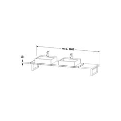 Duravit L-Cube Konsole variabel 480x800-2000x30mm, Compact Eiche Mattschwarz, ohne... DURAVIT-LC105C01616 4063382091802 (Abb. 1)