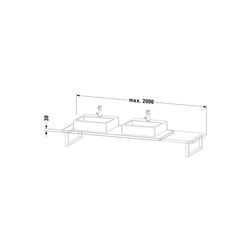 Duravit L-Cube Konsole variabel 550x800-2000x30mm wandhäng., Nusb.dunkel Matt, ohn... DURAVIT-LC107C02121 4053424981451 (Abb. 1)